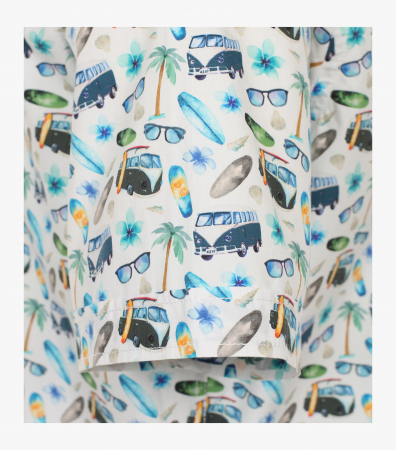 Camasa bumbac maneca scurta barbati CASA MODA print estival verde [3]