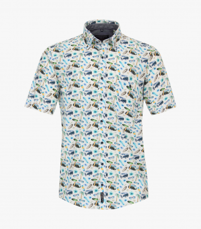 Camasi - Camasa bumbac maneca scurta barbati CASA MODA print estival verde