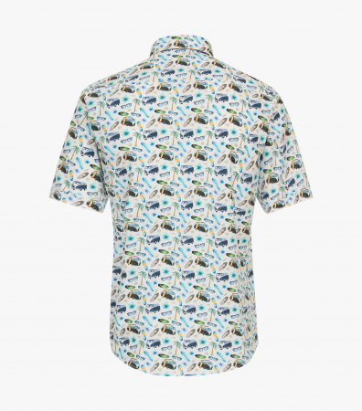 Camasa bumbac maneca scurta barbati CASA MODA print estival verde [1]