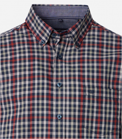 Camasa bumbac maneca scurta barbati CASA MODA CasualFit patratele visiniu [2]