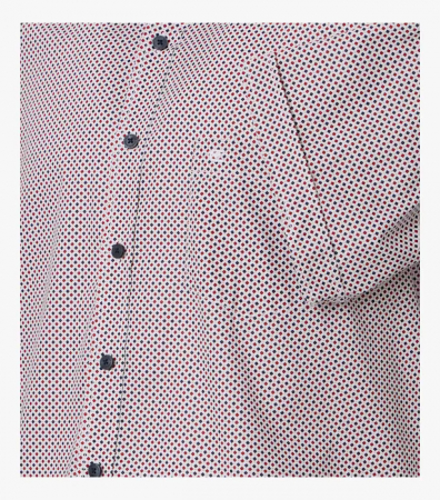 Camasa maneca scurta bumbac CASA MODA barbati Casual geometric rosu [3]
