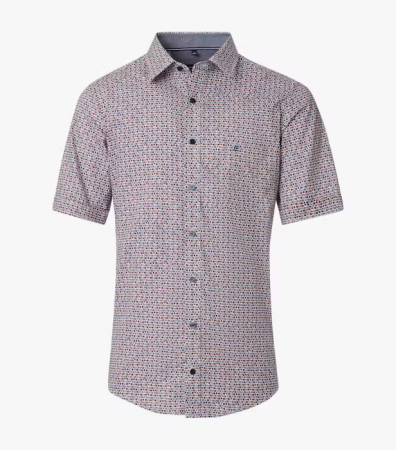 camasi maneca scurta - Camasa maneca scurta bumbac CASA MODA barbati Casual cerculete rosu albastru