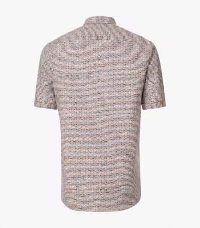Camasa bumbac maneca scurta barbati CASA MODA CasualFit portocaliu cerculete [1]