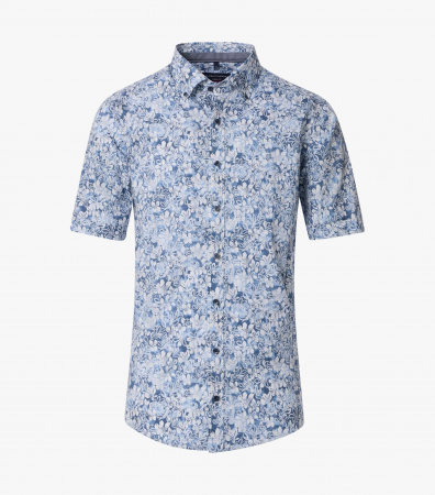 Camasi - Camasa bumbac maneca scurta barbati CASA MODA CasualFit bleu floral
