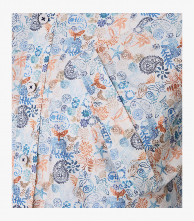 Camasa bumbac maneca scurta barbati CASA MODA CasualFit albastru paisley [3]