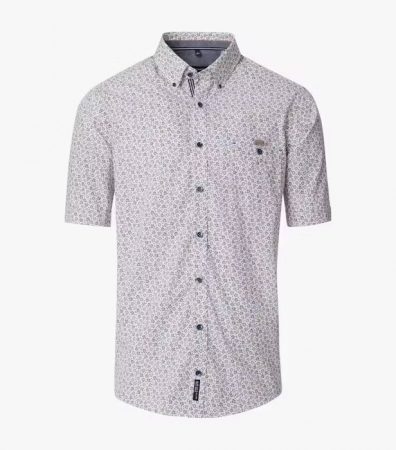 camasi maneca scurta - Camasa maneca scurta bumbac CASA MODA barbati Casual floral portocaliu