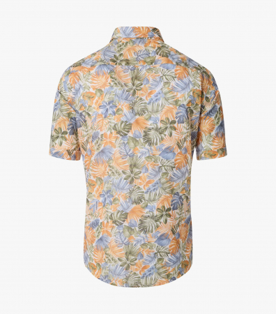 Camasa bumbac maneca scurta barbati CASA MODA CasualFit portocaliu frunze [1]