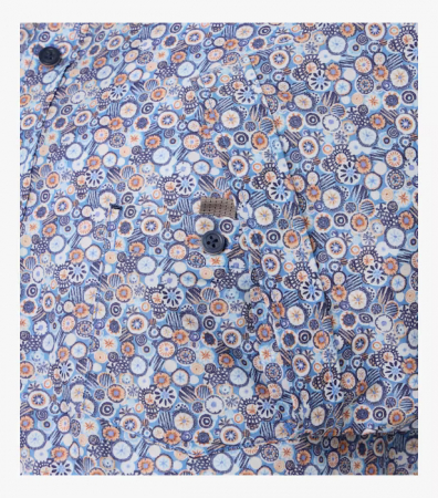 Camasa bumbac maneca scurta barbati CASA MODA CasualFit albastru cerculete [3]
