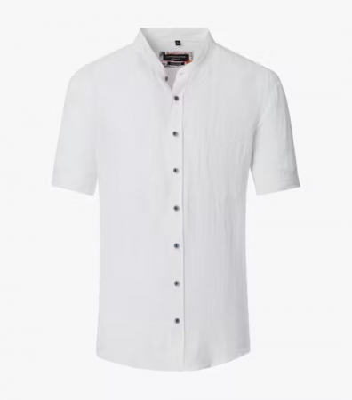 Camasi - Camasa tunica in maneca scurta barbati CASA MODA CasualFit alb