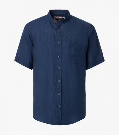 camasi dupa imprimeu - Camasa tunica in maneca scurta barbati CASA MODA CasualFit bleumarin