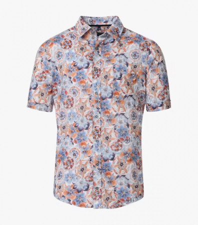 Camasi - Camasa in/bumbac barbati CASA MODA portocaliu/a;bastru print floral