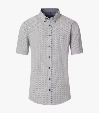 camasi maneca scurta - Camasa maneca scurta bumbac CASA MODA barbati Comfort geometric verde