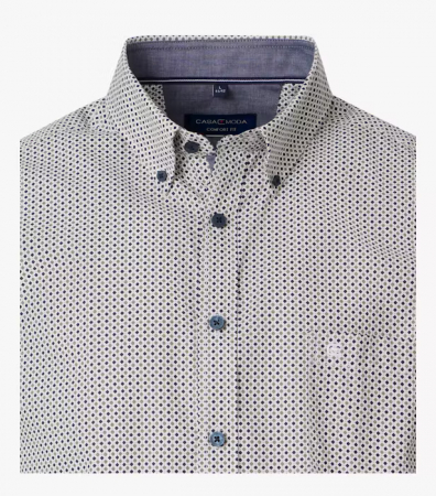 Camasa maneca scurta bumbac CASA MODA barbati Comfort geometric verde [2]