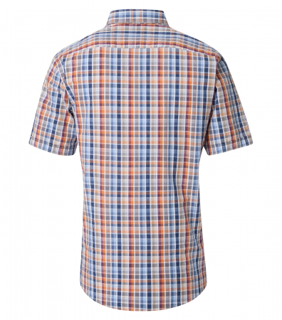 Camasa bumbac maneca scurta barbati CASA MODA CasualFit portocaliu/albastru carouri [1]