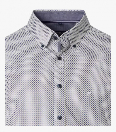 Camasa bumbac maneca scurta barbati CASA MODA CasualFit oliv rombulete [2]