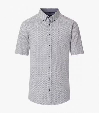 Camasi - Camasa bumbac maneca scurta barbati CASA MODA CasualFit oliv rombulete