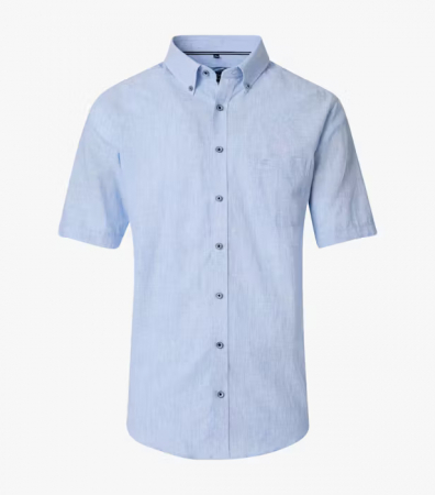 camasi maneca scurta - Camasa maneca scurta in/bumbac barbati CASA MODA CasualFit bleu