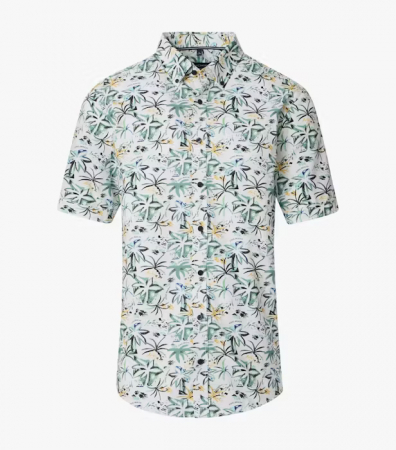Camasi - Camasa bumbac maneca scurta barbati CASA MODA New York CasualFit verde palmieri