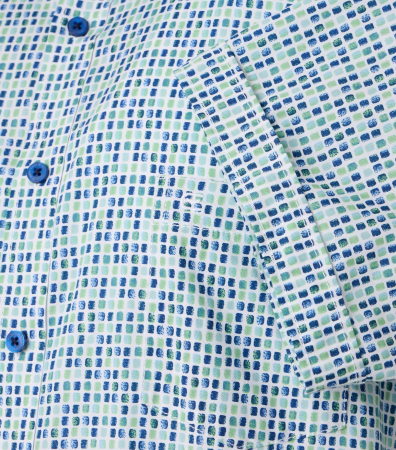 Camasa bumbac barbati CASA MODA CasualFit patratele turcoaz [3]