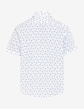Camasa ,ameca scurta bumbac barbati BRAX HARDY alb print bleumarin [4]