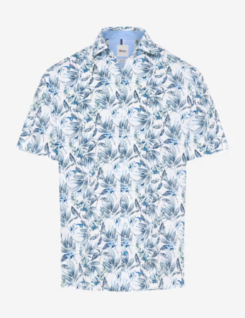camasi croi casual - Camasa maneca scurta in/bumbac barbati BRAX HARDY P verde floral