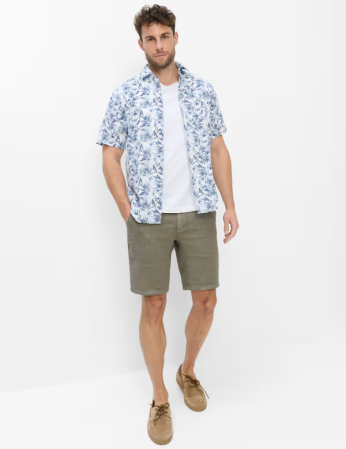 Camasa maneca scurta in/bumbac barbati BRAX HARDY P verde floral [5]