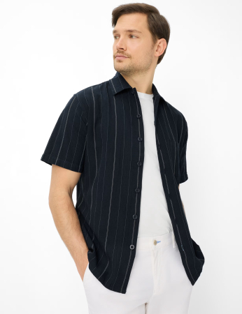 Camasa maneca scurta bumbac barbati  BRAX LUKE S  bleumarin dungulite [2]