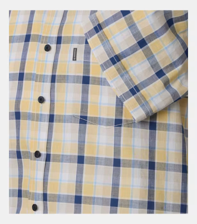 Camasa maneca scurta bumbac barbati CASA MODA CasualFit galben carouri [3]