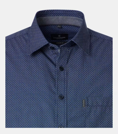 Camasa maneca scurta bumbac barbati CASA MODA CasualFit bleumarin cerculete [2]