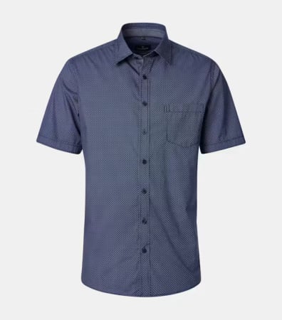 camasi casual - Camasa maneca scurta bumbac barbati CASA MODA CasualFit bleumarin cerculete