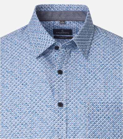 Camasa maneca scurta batbati CASA MODA CasualFit albastru cerculete [2]