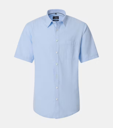 camasi casual - Camasa maneca scurta in/bumbac barbati CASA MODA CasualFit bleu