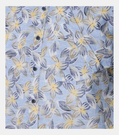 Camasa maneca scurta bumbac barbati CASA MODA CasualFit albastru floral [3]