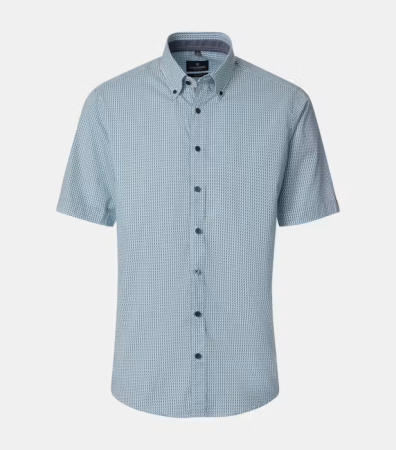 camasi croi casual - Camasa bumbac barbati CASA MODA CasualFit albastru geometric
