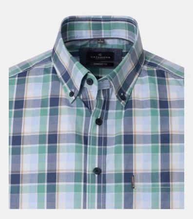 Camasa bumbac barbati CASA MODA CasualFit verde carouri [2]