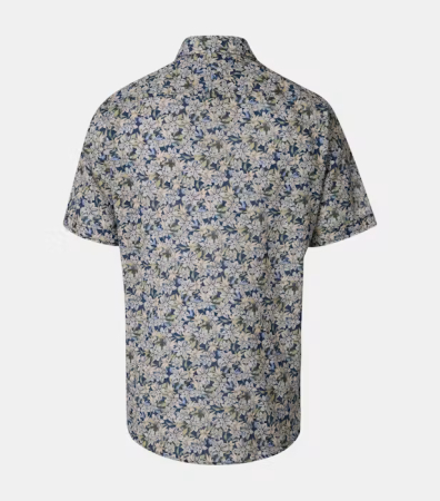 Camasa maneca scurta bumbac barbati CASA MODA CasualFit albastru floral [1]
