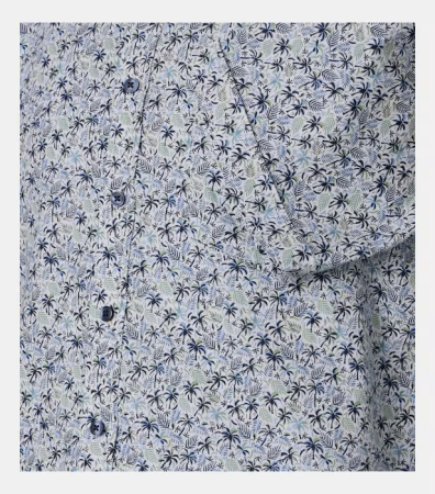 Camasa maneca scurta bumbac barbati CASA MODA albastru print estival [3]