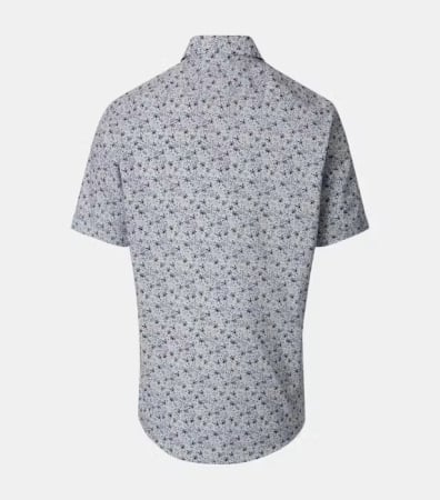 camasi casual - Camasa maneca scurta bumbac barbati CASA MODA albastru print estival