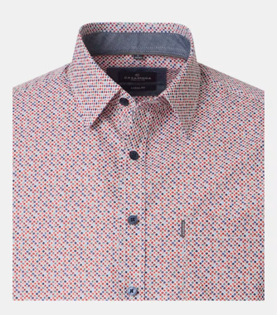 Camasa maneca scurta bumbac barbati CASA MODA rosu buline [2]