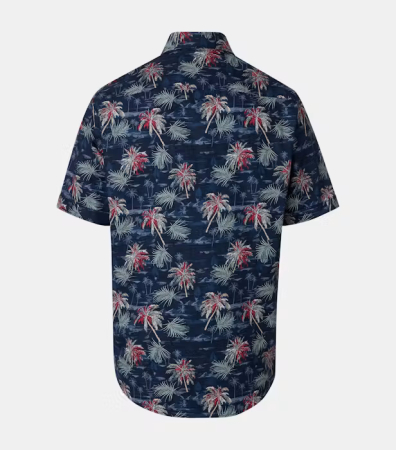 Camasa maneca scurta bumbac barbati CASA MODA bleumarin print estival [1]