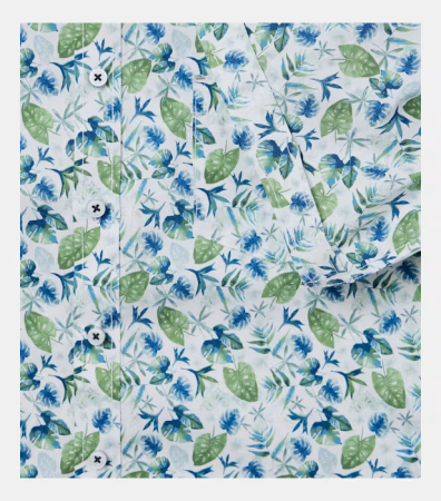 Camasa maneca scurta bumbac barbati CASA MODA verde frunze [3]