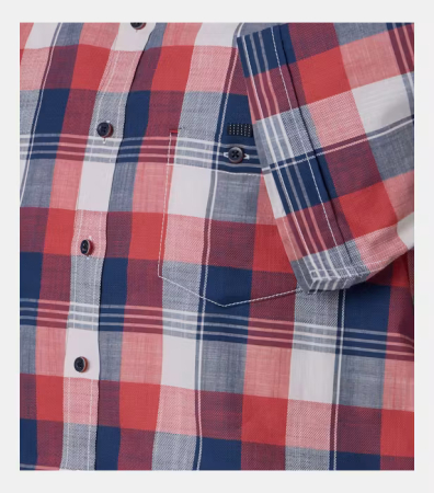 Camasa  maneca scurta bumbac barbati CASA MODA rosu carouri [3]