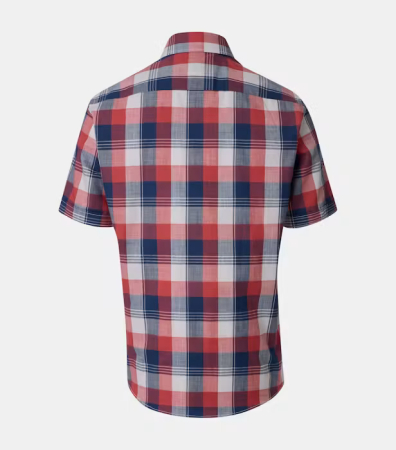Camasa  maneca scurta bumbac barbati CASA MODA rosu carouri [1]