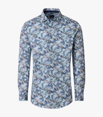 camasi imprimeuri diverse - Camasa bumbac barbati VENTI ModernFit verde floral