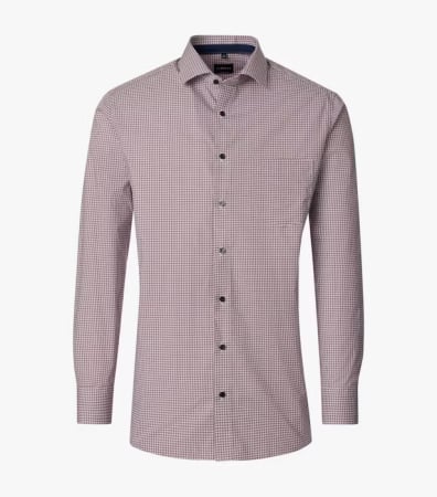 camasi dupa lungimea manecii - Camasa bumbac barbati VENTI ComfortFit visiniu cerculete