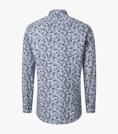 Camasa bumbac barbati VENTI ModernFit albastru hexagoane [2]