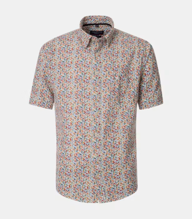 camasi croi casual - Camasa in/bumbac barbati CASA MODA CasualFit multicolor frunze