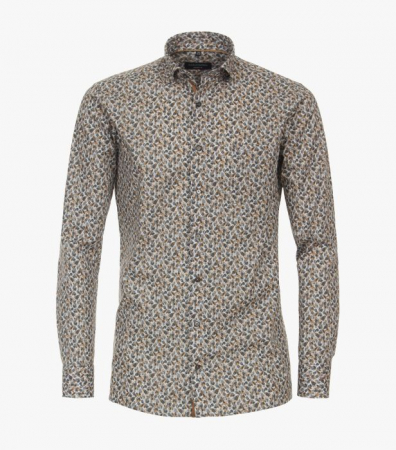 Camasi - Camasa barbati CASA MODA ModernFit bej print frunze