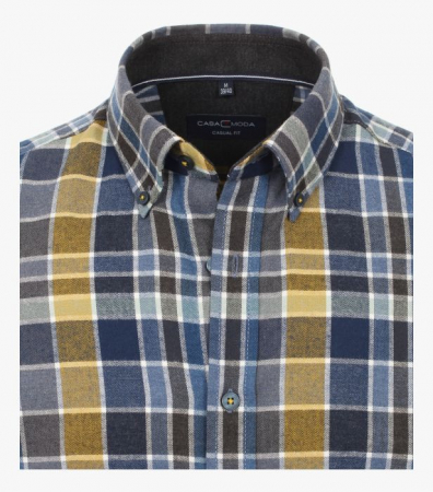 Camasa flanela barbati CASA MODA CasualFit carouri albastru/galben [2]