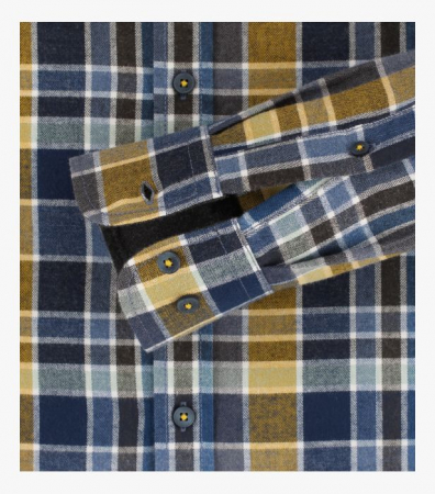 Camasa flanela barbati CASA MODA CasualFit carouri albastru/galben [3]